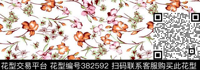 乱花花卉传统印花华亿平台下载（图片编号: 382592） - 瓦栏（Walan）