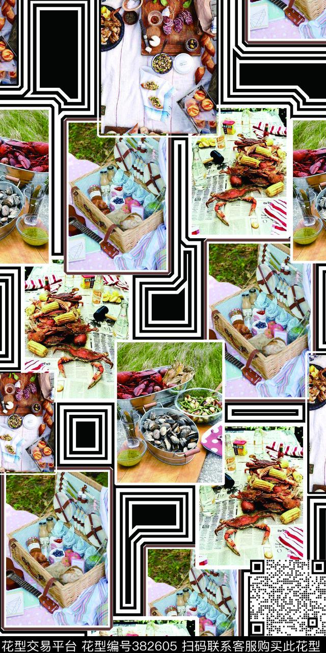 美食时尚照片拼接数码印花华亿平台下载（图片编号: 382605） - 瓦栏（Walan）