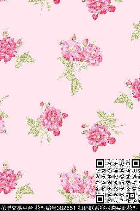 乱花花卉传统印花华亿平台下载（图片编号: 382651） - 瓦栏（Walan）