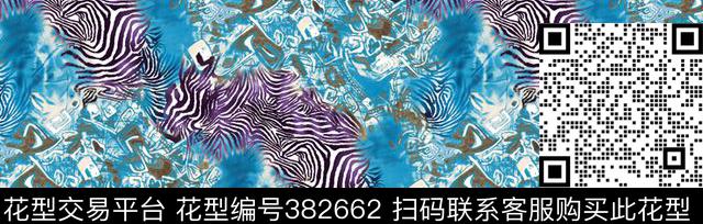斑马纹休闲数码印花华亿平台下载（图片编号: 382662） - 瓦栏（Walan）
