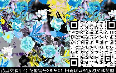 休闲花卉数码印花华亿平台下载（图片编号: 382691） - 瓦栏（Walan）
