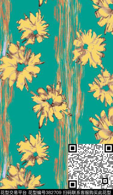 休闲花卉线形传统印花华亿平台下载（图片编号: 382709） - 瓦栏（Walan）