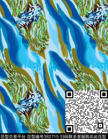 抽象水彩线条数码印花华亿平台下载（图片编号: 382715） - 瓦栏（Walan）