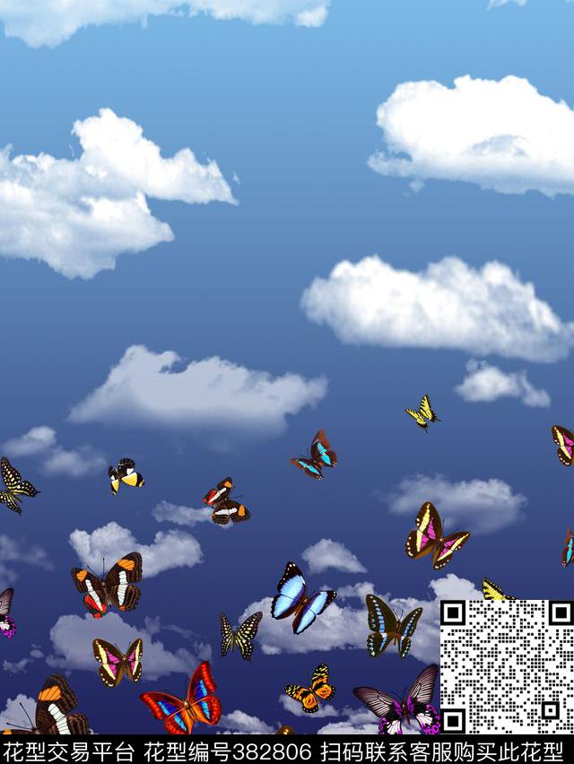 白云潮流风景数码印花华亿平台下载（图片编号: 382806） - 瓦栏（Walan）