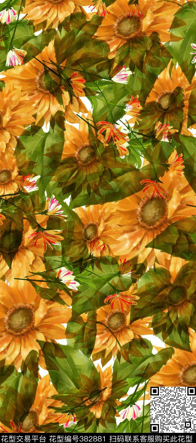 服装花卉植物花卉数码印花华亿平台下载（图片编号: 382881） - 瓦栏（Walan）