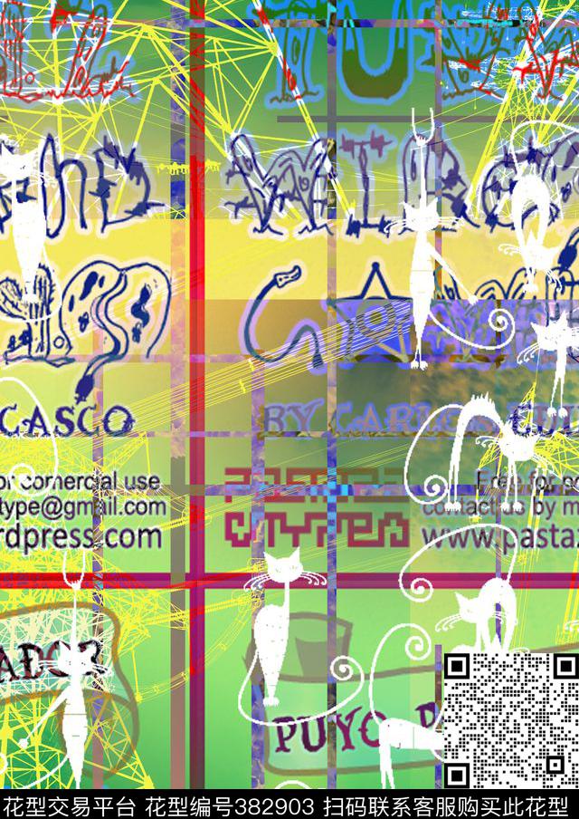 街头街头风格元素写意涂鸦传统印花华亿平台下载（图片编号: 382903） - 瓦栏（Walan）