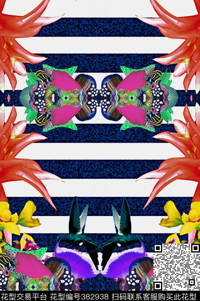 几何定位几何花数码印花华亿平台下载（图片编号: 382938） - 瓦栏（Walan）