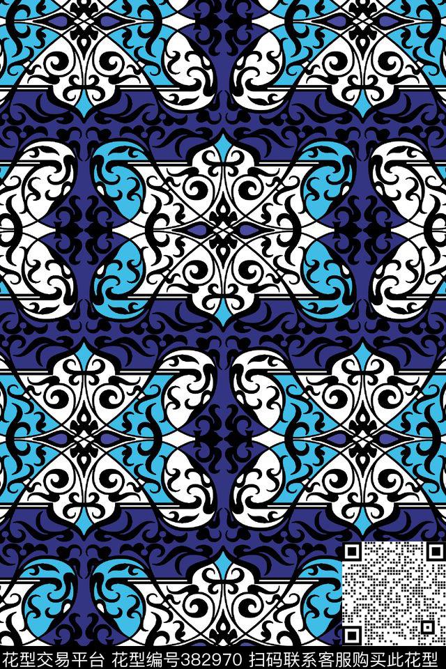 古典花纹民族风男装传统印花华亿平台下载（图片编号: 382970） - 瓦栏（Walan）