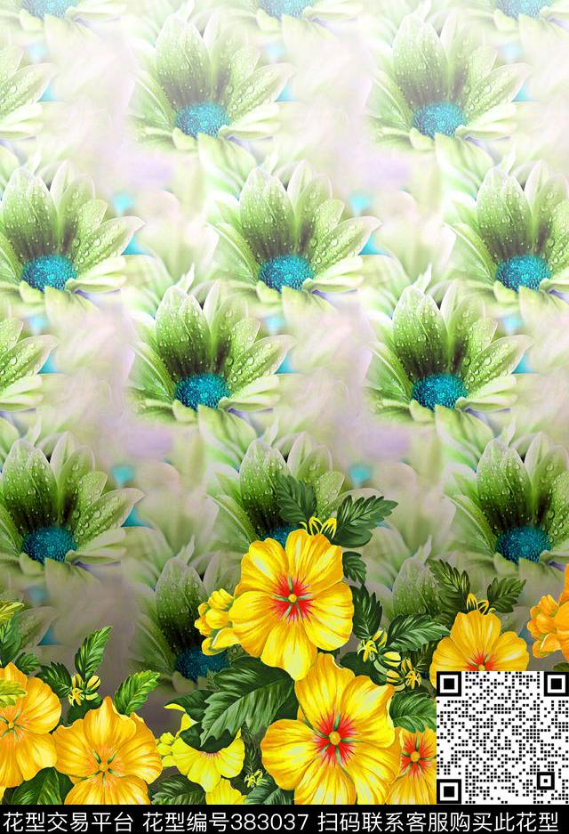 花卉数码印花华亿平台下载（图片编号: 383037） - 瓦栏（Walan）