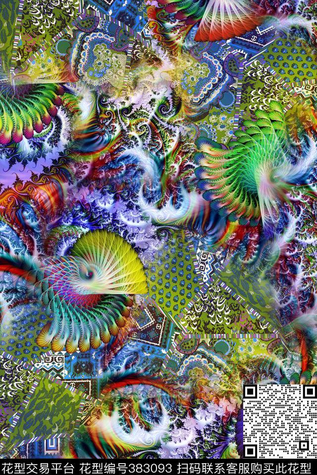 时尚肌理几何数码印花华亿平台下载（图片编号: 383093） - 瓦栏（Walan）