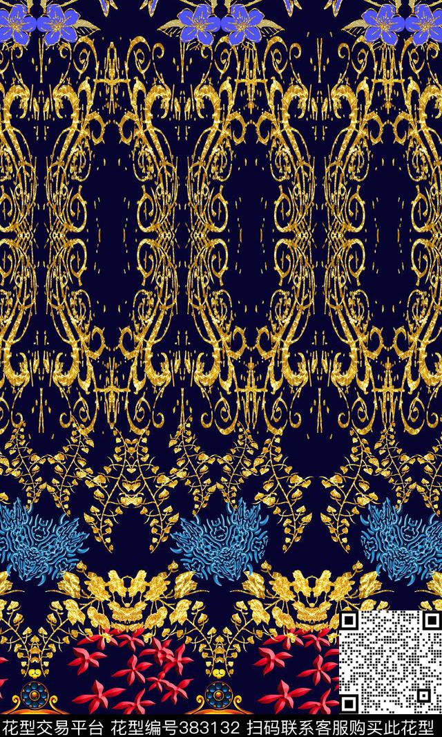 大牌宫廷欧美数码印花华亿平台下载（图片编号: 383132） - 瓦栏（Walan）