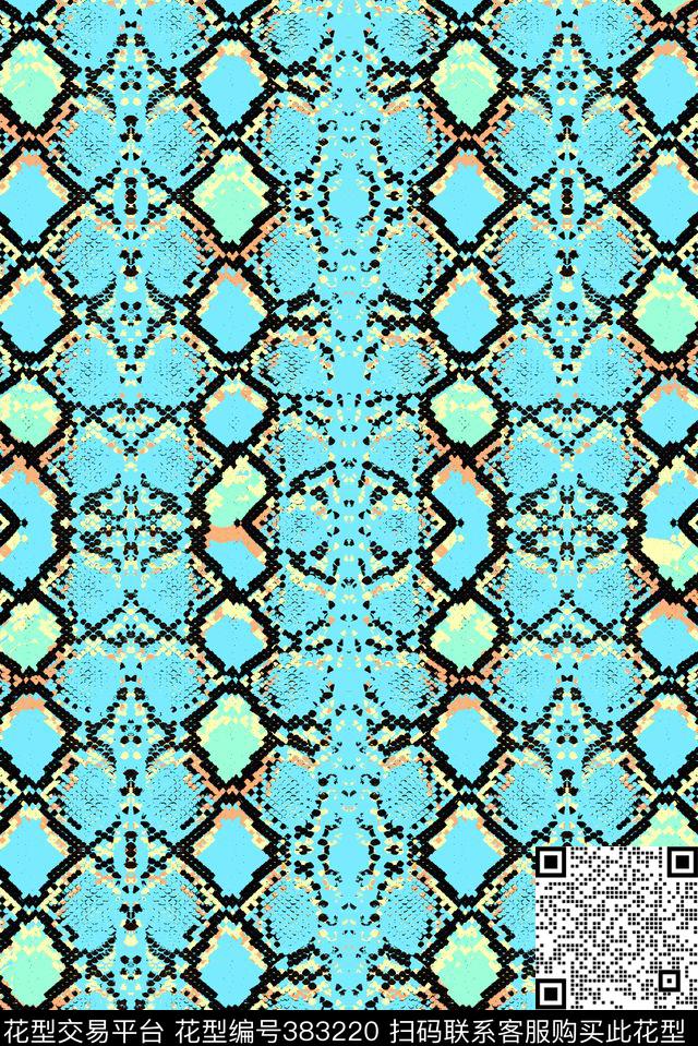 卡通蟒纹动物纹数码印花华亿平台下载（图片编号: 383220） - 瓦栏（Walan）