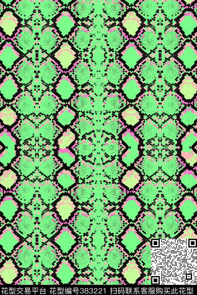 卡通蟒纹动物纹数码印花华亿平台下载（图片编号: 383221） - 瓦栏（Walan）