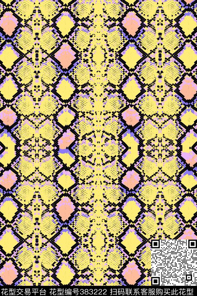 卡通蟒纹动物纹数码印花华亿平台下载（图片编号: 383222） - 瓦栏（Walan）