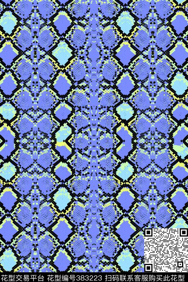 卡通蟒纹动物纹数码印花华亿平台下载（图片编号: 383223） - 瓦栏（Walan）