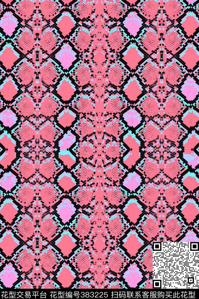 卡通蟒纹动物纹数码印花华亿平台下载（图片编号: 383225） - 瓦栏（Walan）