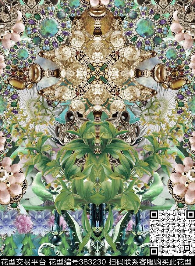 花欧美珠宝数码印花华亿平台下载（图片编号: 383230） - 瓦栏（Walan）