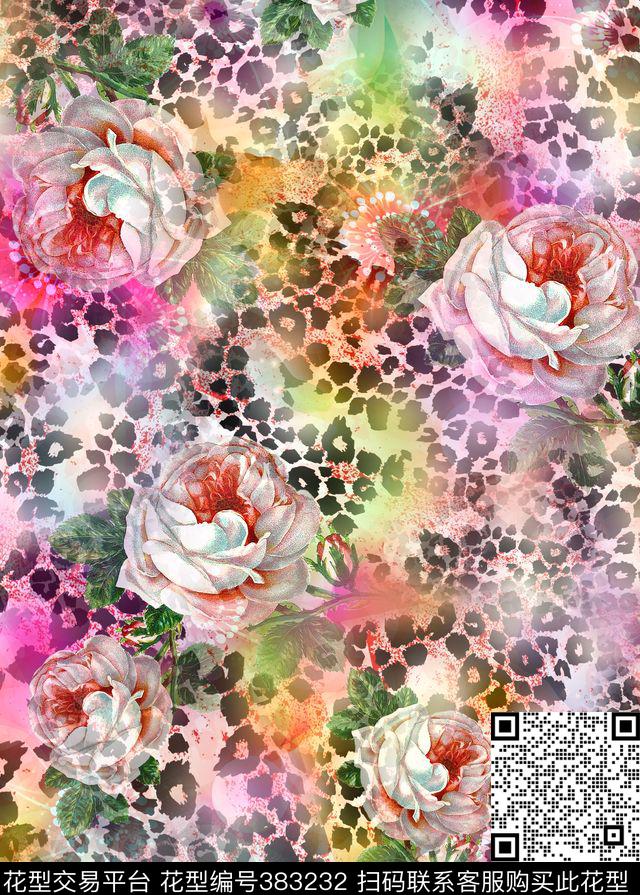 抽象动物纹几何肌理数码印花华亿平台下载（图片编号: 383232） - 瓦栏（Walan）