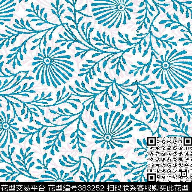 老年装藤条线描花卉传统印花华亿平台下载（图片编号: 383252） - 瓦栏（Walan）