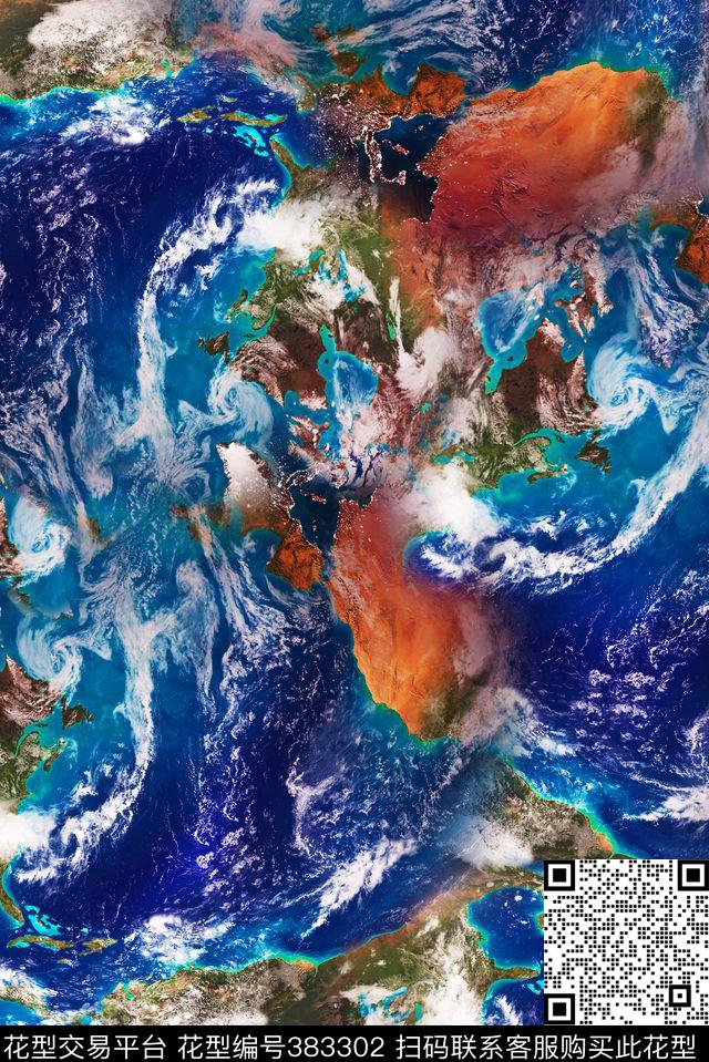 气象地球肌理抽象数码印花华亿平台下载（图片编号: 383302） - 瓦栏（Walan）