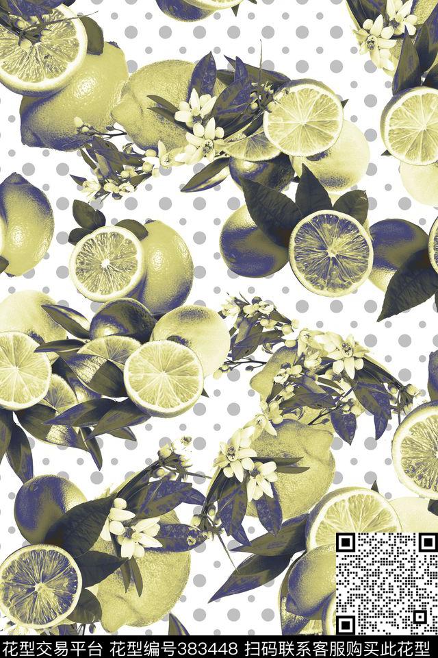 休闲水果柠檬数码印花华亿平台下载（图片编号: 383448） - 瓦栏（Walan）