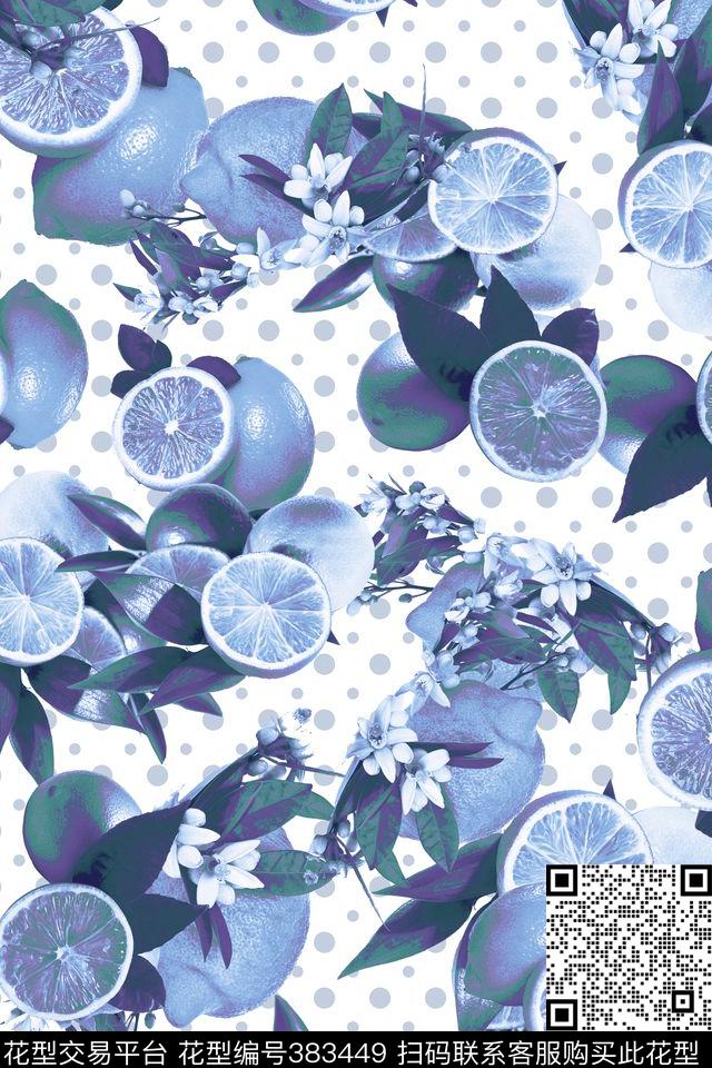 休闲水果柠檬数码印花华亿平台下载（图片编号: 383449） - 瓦栏（Walan）