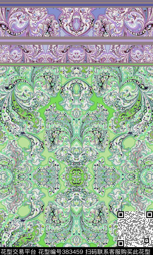 欧式腰果花火腿纹数码印花华亿平台下载（图片编号: 383459） - 瓦栏（Walan）