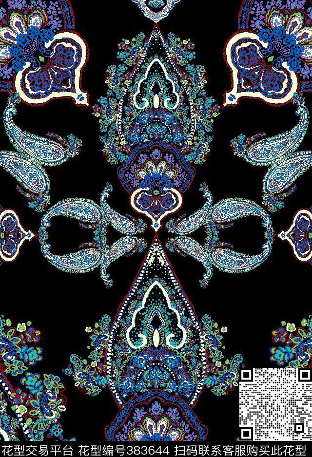 休闲火腿纹佩斯利传统印花华亿平台下载（图片编号: 383644） - 瓦栏（Walan）