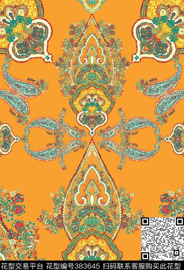 休闲火腿纹佩斯利传统印花华亿平台下载（图片编号: 383645） - 瓦栏（Walan）