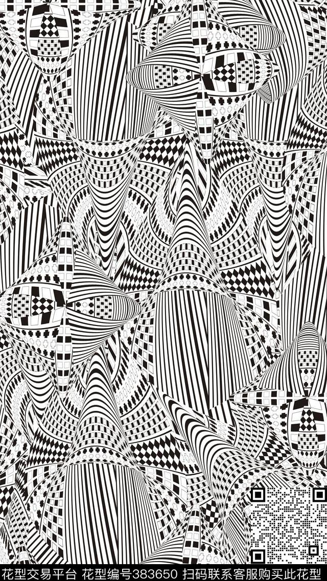 几何图案写意时尚欧普+波普传统印花华亿平台下载（图片编号: 383650） - 瓦栏（Walan）