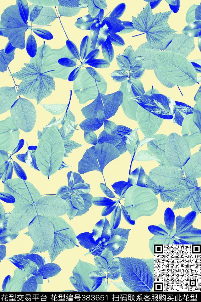 休闲夜光叶子数码印花华亿平台下载（图片编号: 383651） - 瓦栏（Walan）