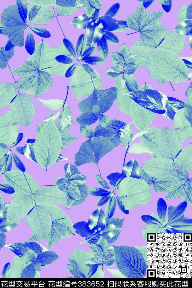 休闲夜光叶子数码印花华亿平台下载（图片编号: 383652） - 瓦栏（Walan）