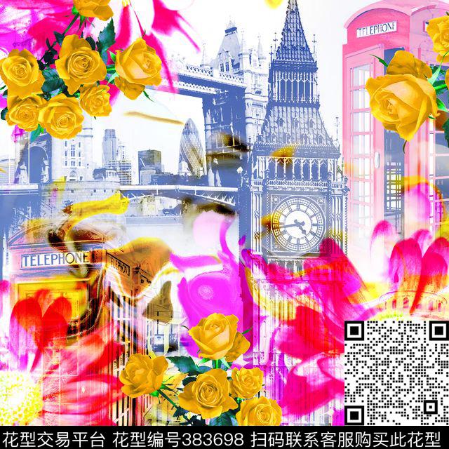 热带叶子定位建筑数码印花华亿平台下载（图片编号: 383698） - 瓦栏（Walan）