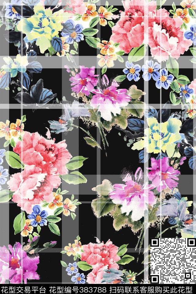 休闲水墨水彩数码印花华亿平台下载（图片编号: 383788） - 瓦栏（Walan）