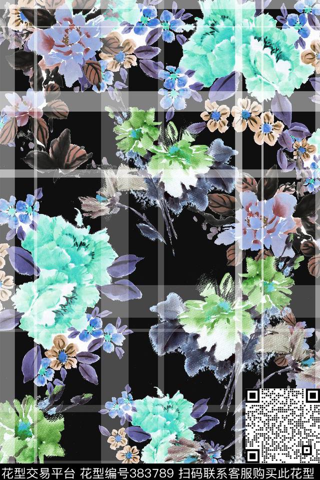 休闲水墨水彩数码印花华亿平台下载（图片编号: 383789） - 瓦栏（Walan）