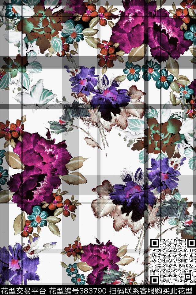 休闲水墨水彩数码印花华亿平台下载（图片编号: 383790） - 瓦栏（Walan）