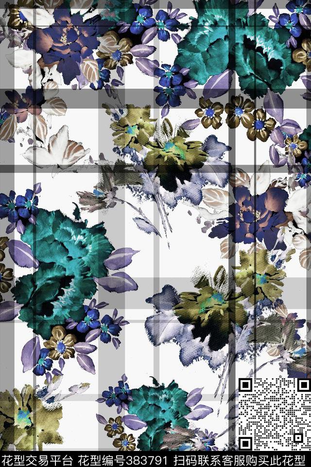 笔触抽象飞溅数码印花华亿平台下载（图片编号: 383791） - 瓦栏（Walan）