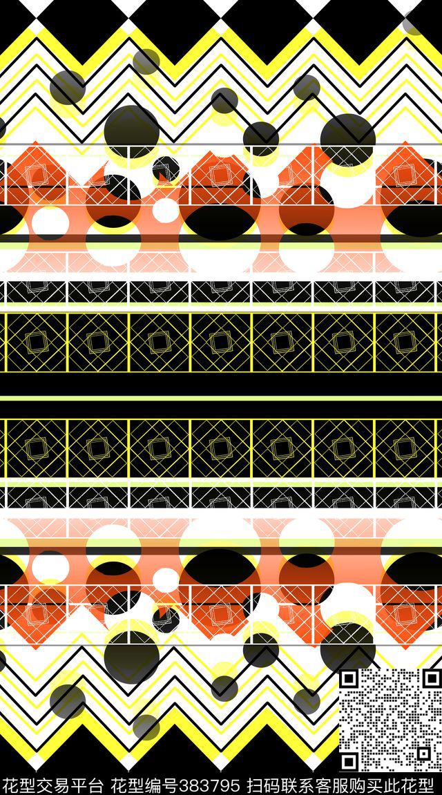 格子几何数码印花华亿平台下载（图片编号: 383795） - 瓦栏（Walan）