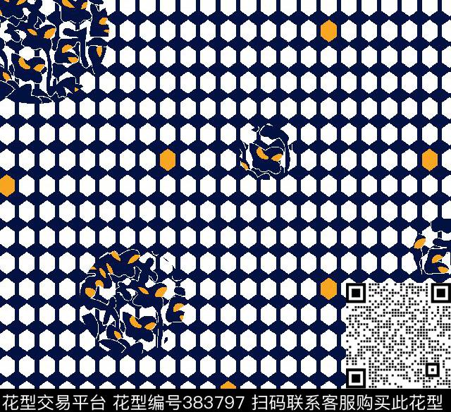 时尚波点几何传统印花华亿平台下载（图片编号: 383797） - 瓦栏（Walan）