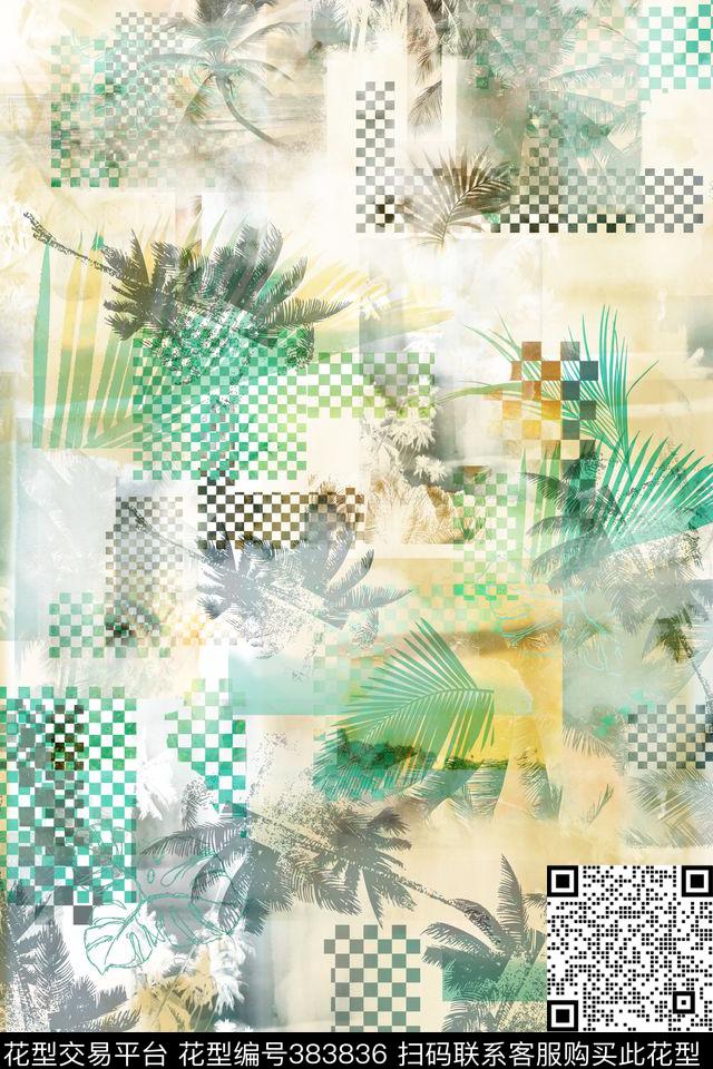 假日休闲热带雨林墨迹数码印花华亿平台下载（图片编号: 383836） - 瓦栏（Walan）