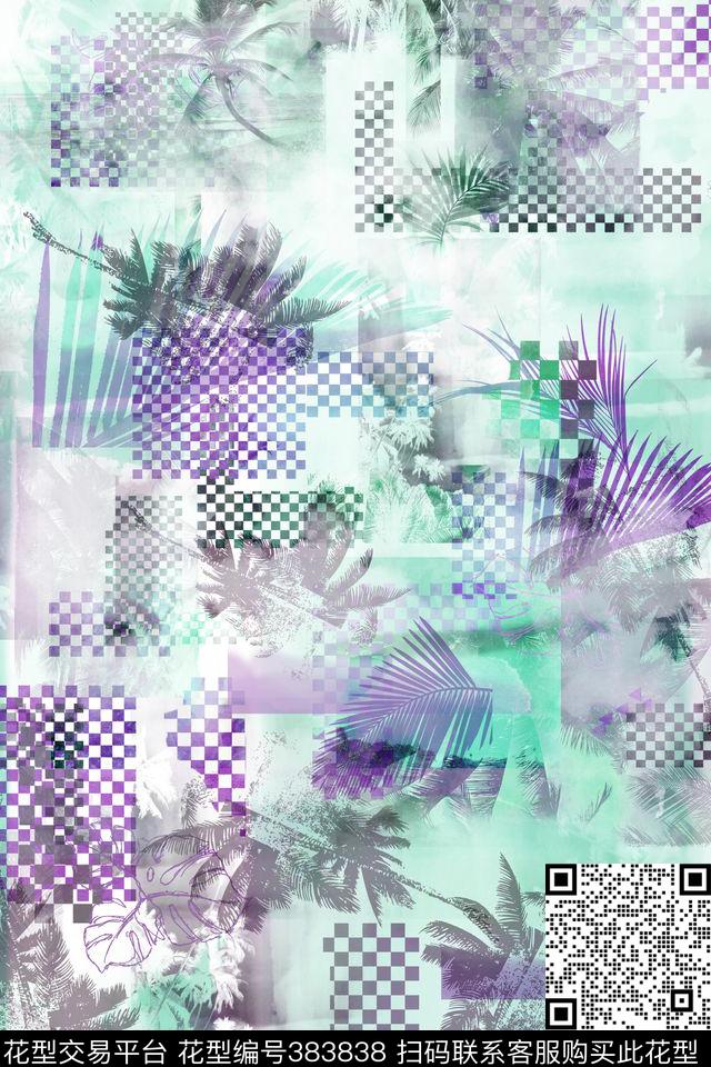假日休闲热带雨林墨迹数码印花华亿平台下载（图片编号: 383838） - 瓦栏（Walan）