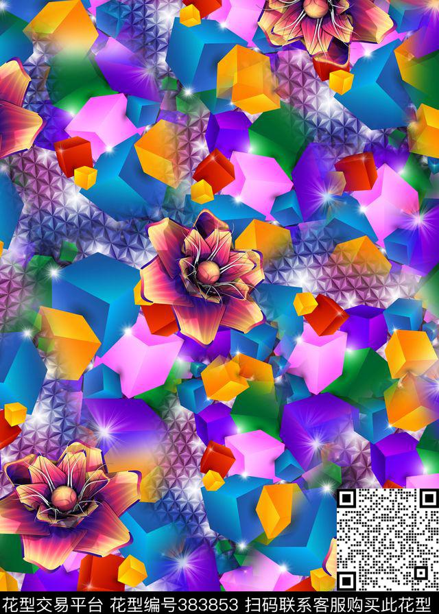 抽象几何几何肌理数码印花华亿平台下载（图片编号: 383853） - 瓦栏（Walan）