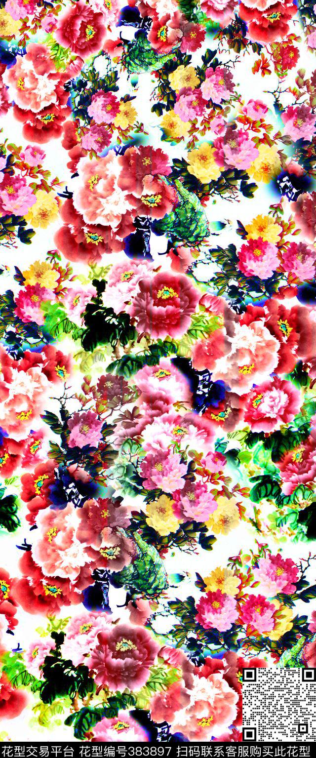 花卉数码印花华亿平台下载（图片编号: 383897） - 瓦栏（Walan）