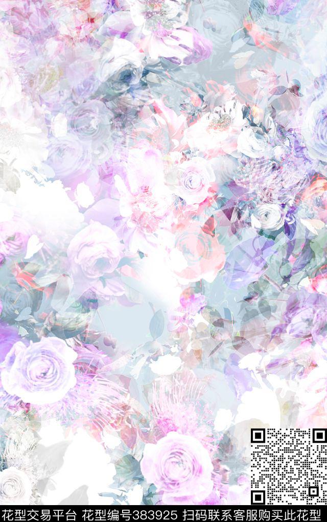 小清新花卉素雅数码印花华亿平台下载（图片编号: 383925） - 瓦栏（Walan）