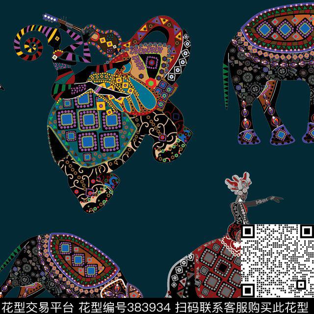 潮流复古几何数码印花华亿平台下载（图片编号: 383934） - 瓦栏（Walan）