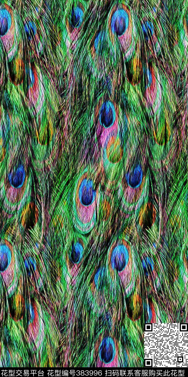 画绘画羽毛孔雀羽油画数码印花华亿平台下载（图片编号: 383996） - 瓦栏（Walan）