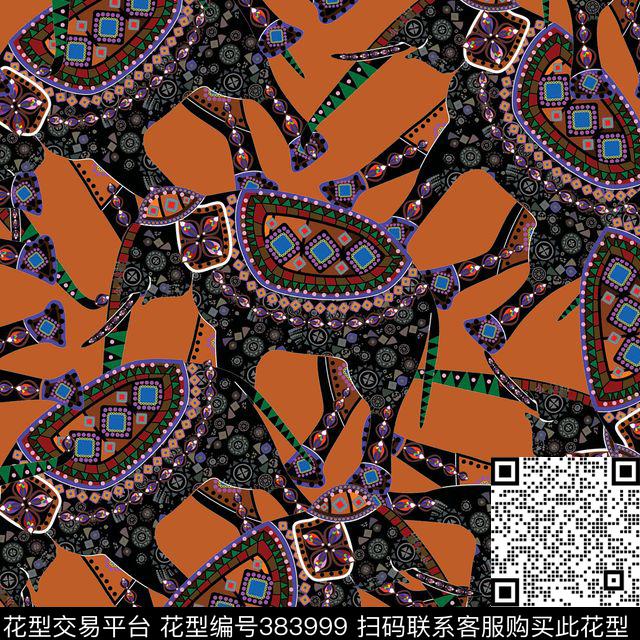 潮流动物复古数码印花华亿平台下载（图片编号: 383999） - 瓦栏（Walan）