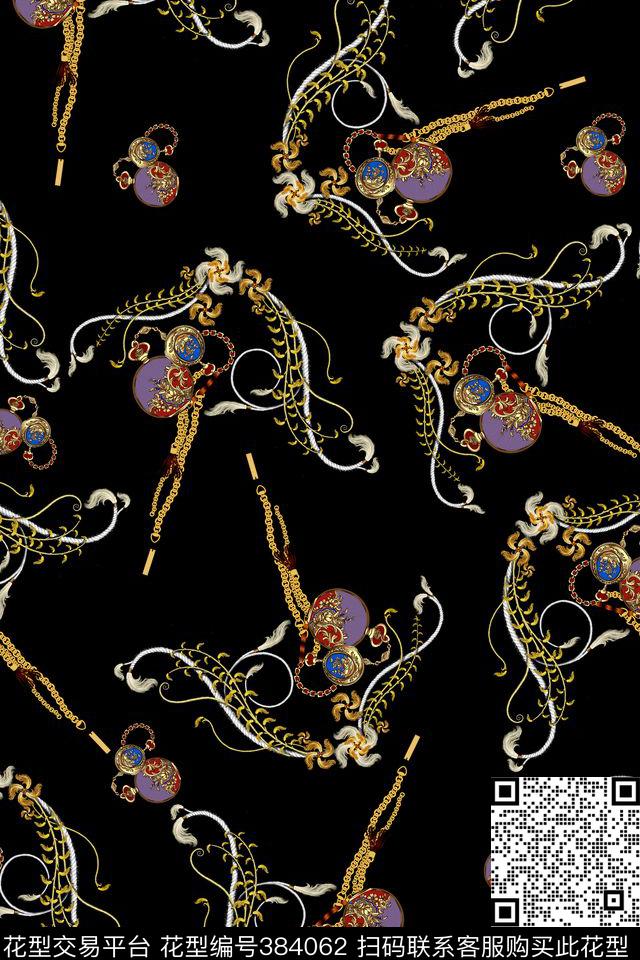 链条绳索欧式图案数码印花华亿平台下载（图片编号: 384062） - 瓦栏（Walan）