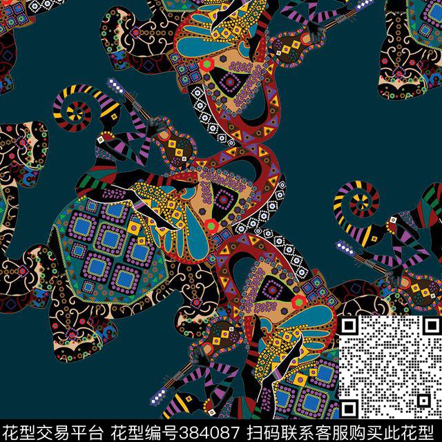 潮流动物复古数码印花华亿平台下载（图片编号: 384087） - 瓦栏（Walan）