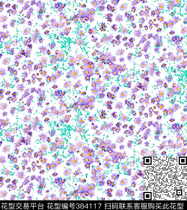 碎花花卉清新小花传统印花华亿平台下载（图片编号: 384117） - 瓦栏（Walan）